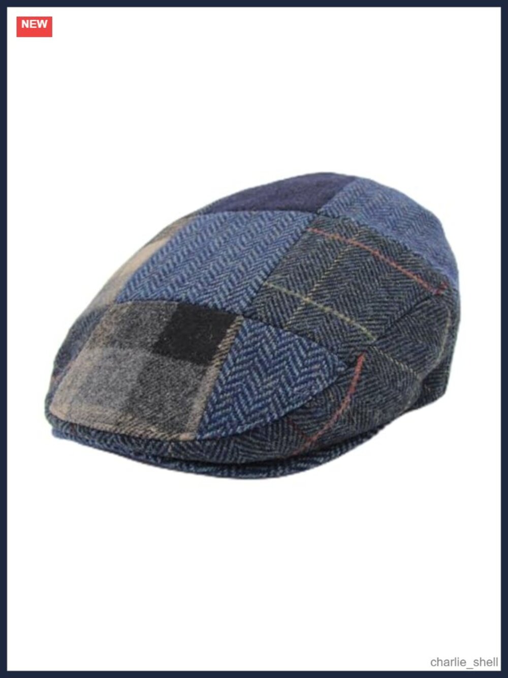 Wool Blend Patchwork Flat Cap Newsboy Ivy Hat Adjustable Gatsby Cabbie